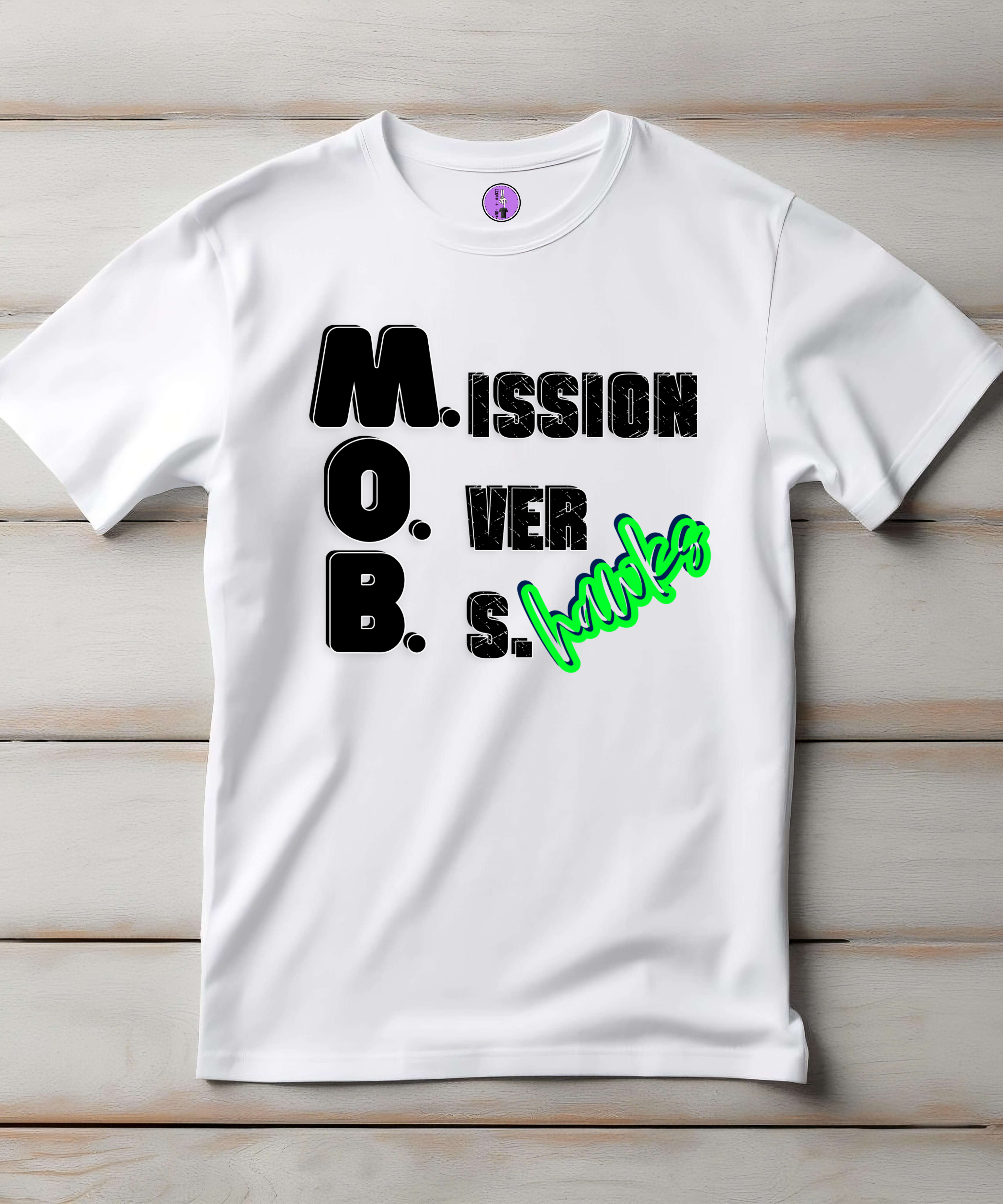 Unisex Seattle MOB Mission Over BS short sleeve T-shirt by Press It Tees, featuring a casual fit and printed design on the front.