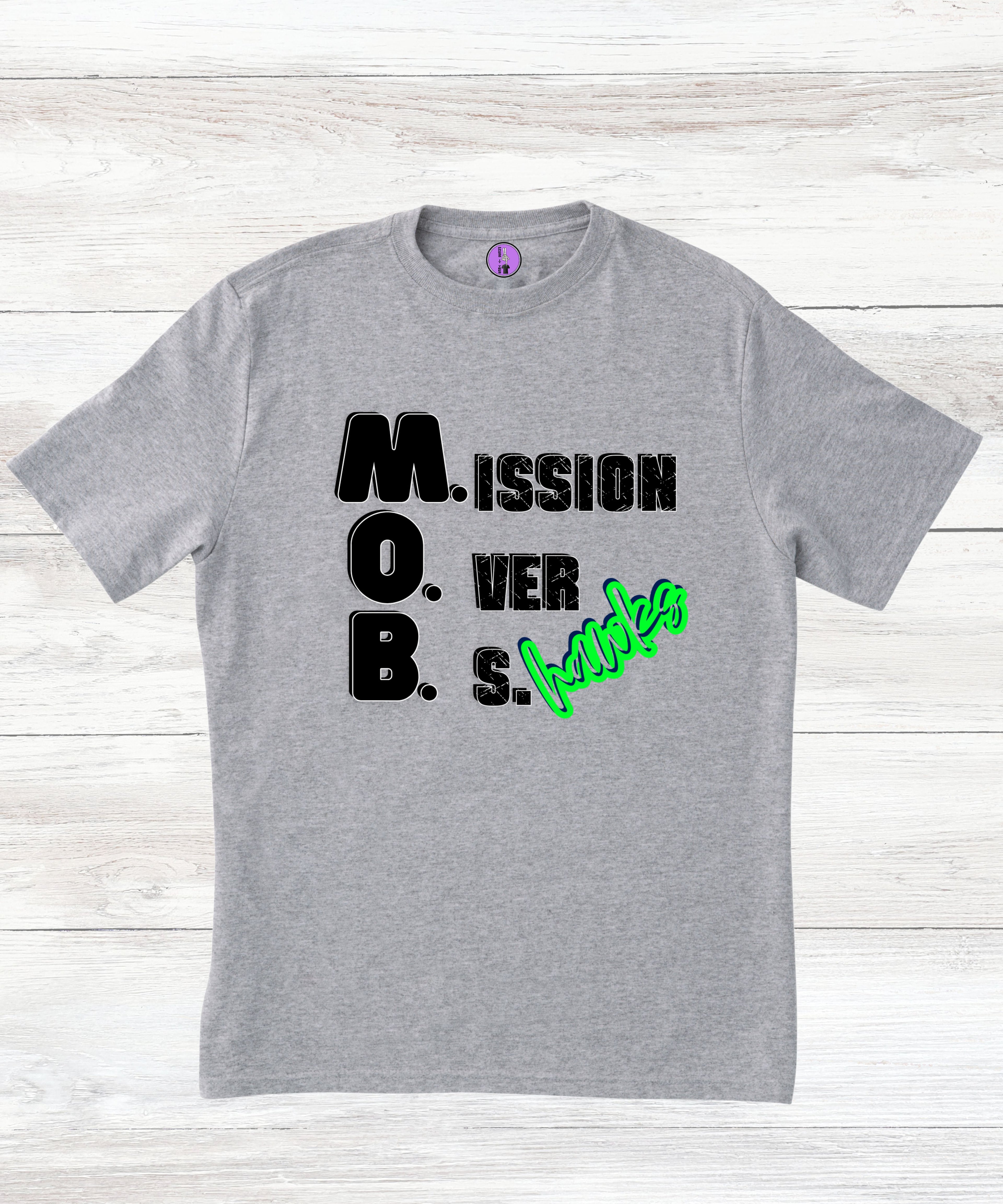 Unisex Seattle MOB Mission Over BS short sleeve T-shirt by Press It Tees, featuring a casual fit and graphic design.