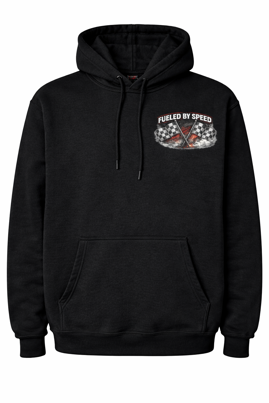 Black unisex hoodie by Press It Tees featuring "Fueled By Speed Legends Never Lift" design on the front.