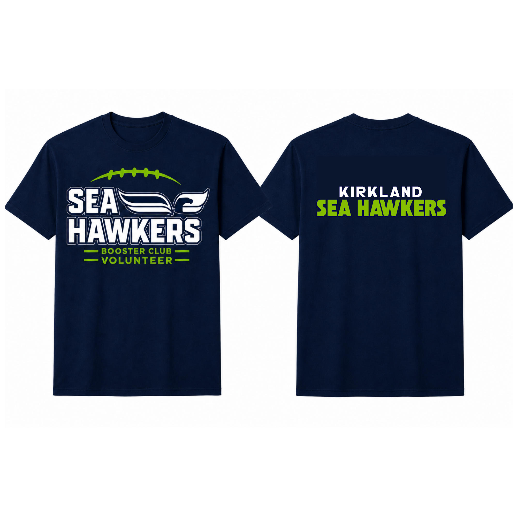 Sea hawkers Booster Club Tshirts w/ custom Chapter on the back