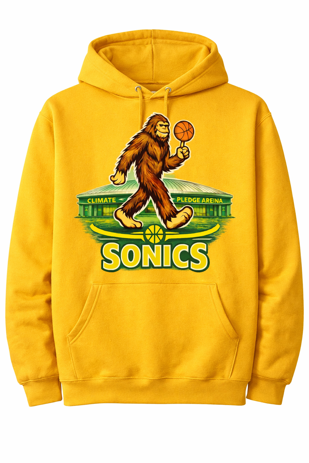 Gold Squash Sonics one-sided hoodie by Press It Tees, unisex clothing with a front design and comfortable fit.