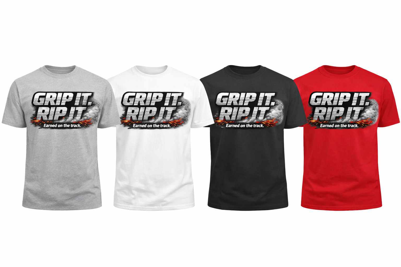 Unisex Car Racing Grip It Rip It short sleeve T-shirt by Press It Tees, featuring bold racing-themed graphic on fabric.