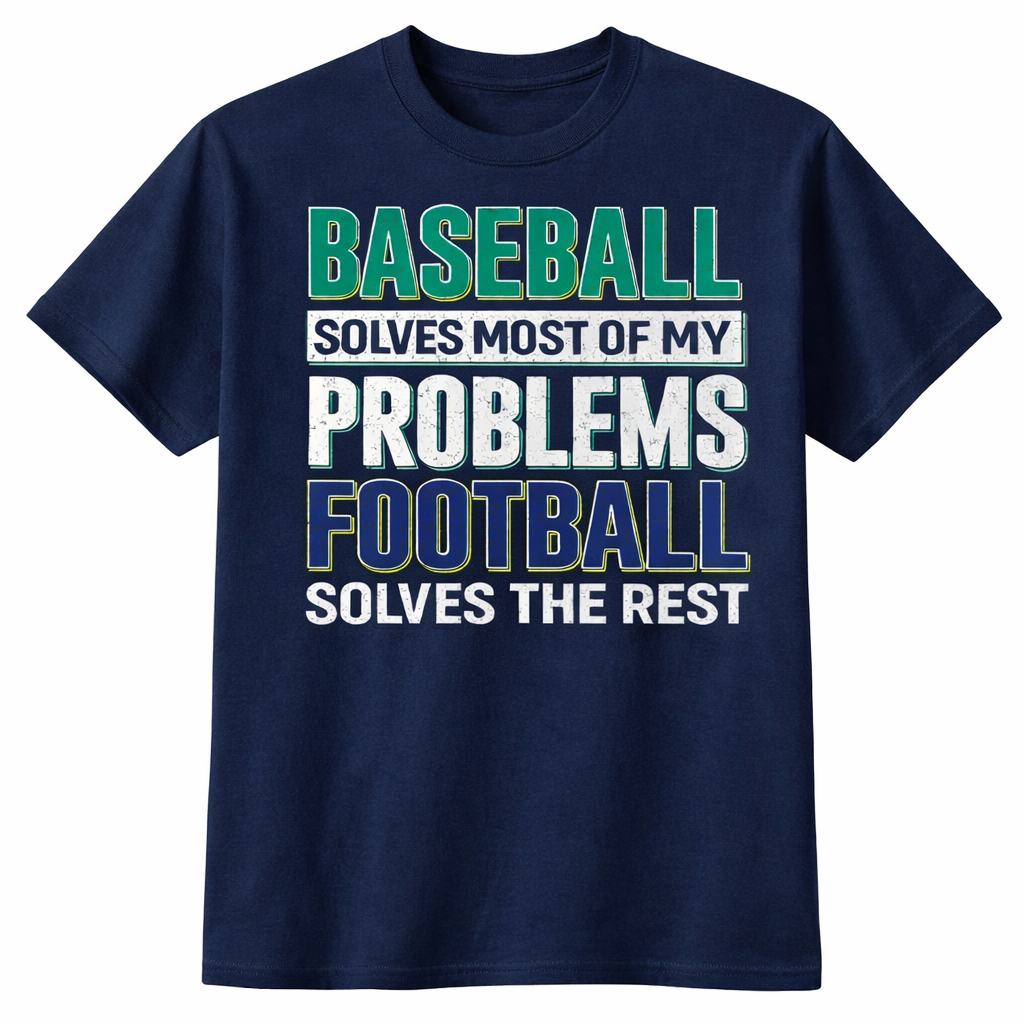Navy baseball-themed short sleeve unisex T-shirt by Press It Tees, featuring a casual, comfortable fit and classic design.