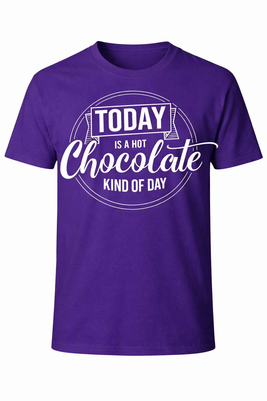Purple Hot Chocolate Day unisex T-shirt by Press It Tees, short sleeve casual clothing with a comfortable fit.