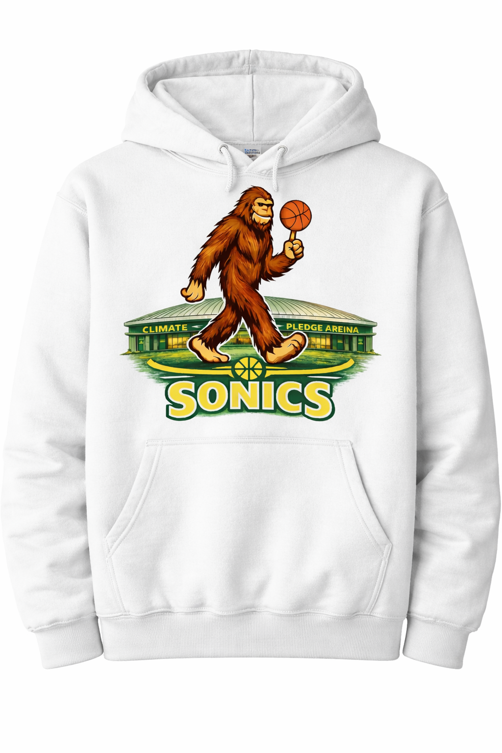 White Squash Sonics One-sided Hoodie by Press It Tees, unisex clothing with a simple, clean design and front logo print.