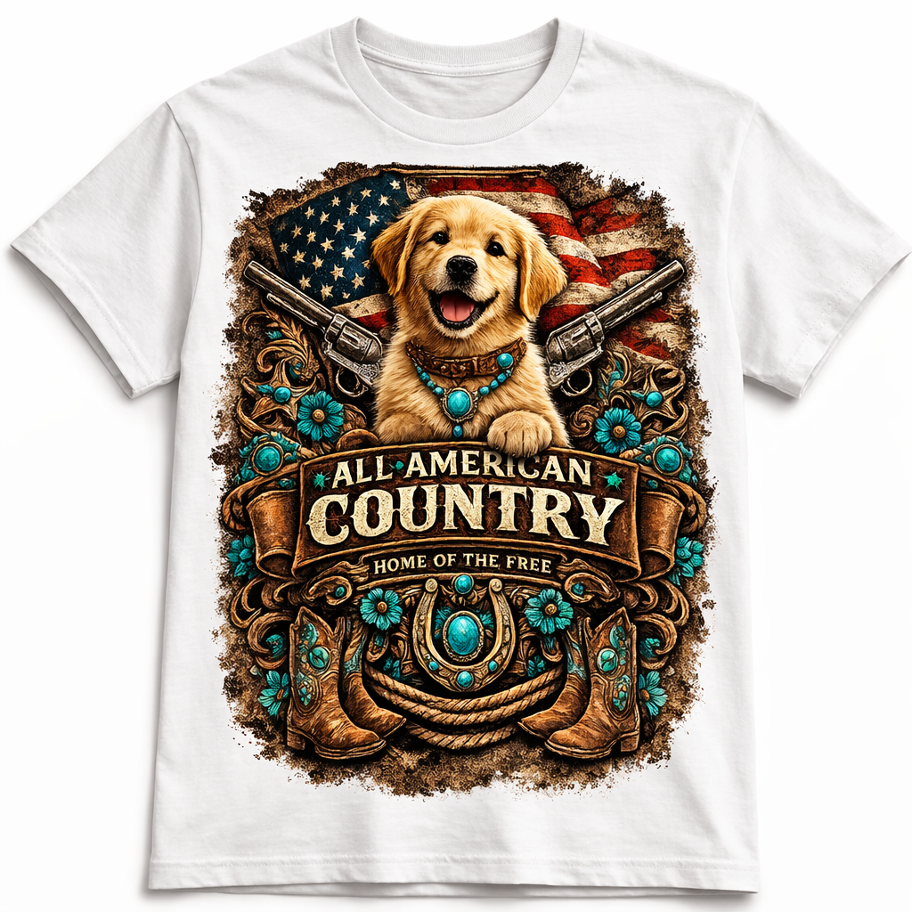 White All American short sleeve unisex T-shirt by Press It Tees displayed flat with visible crew neck and short sleeves.